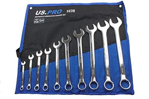Image of US PRO Tools 10PC Whitworth Combination Spanner Set 1/8" - 11/16" 3239