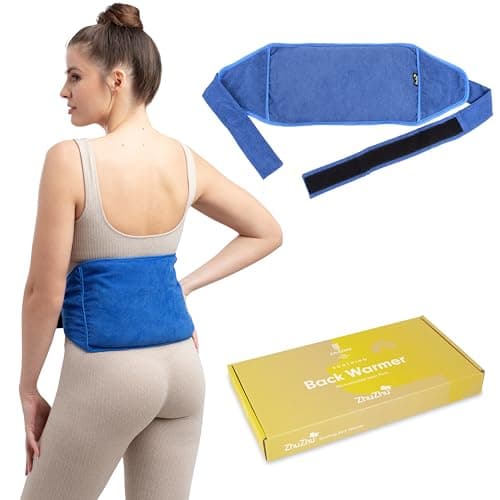 Image of Zhu-Zhu Heat Pad for Back Pain Relief - Sciatica Pain Relief Products, Wheat Bags Microwavable with Belt Strap, Heat Therapy for Muscle and Joint Comfort, Unscented Wheat Bag Microwave Heat Pack