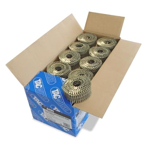 Image of Tacwise 0495 Galvanised Flat Top Coil Nails Type 2.1 x 50 mm, Diamond Point, Ring Shank, 16° Inclined, Wire Collated, Pack of 14,400