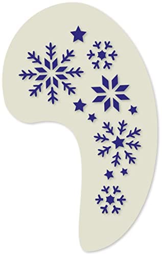 Image of Fancy Schmancy Frozen Snowflakes Face Painting Crafting Card Making Stencil Approx 12cm x 8cm Washable and Reusable, translucent white