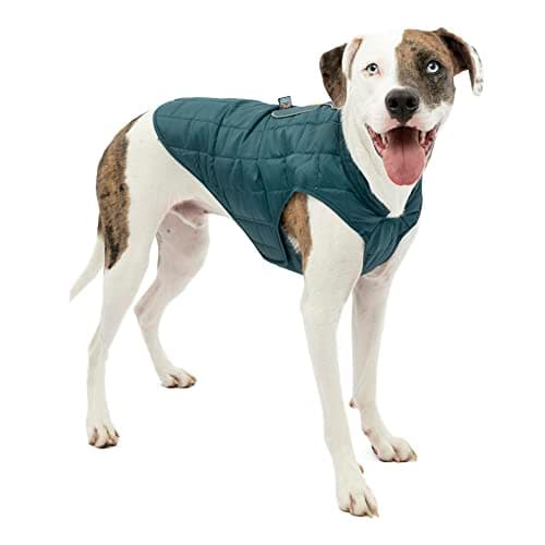 Image of Kurgo Loft Dog Jacket - Reversible cosy Coat for Outdoor Adventures - Water Resistant - Athletic Fit - Machine Washable Fabric - Reflective Dog Gear - Medium - Ink Blue