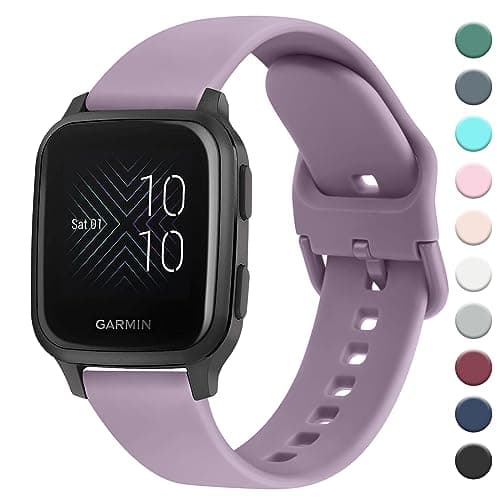 Image of AK Strap Compatible with Garmin Venu Sq Music Strap, 20mm Soft Silicone Strap Replacement Wristband for Garmin Venu Sq Music/Venu Sq/Venu/Venu 2 Plus (Nude Violet)