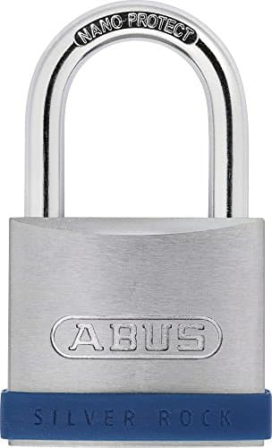 Image of ABUS Silver Rock 5/55 Heavy Duty Zinc Padlock Body - for Indoor and Outdoor Use - Security Level 7 - Includes 2 Keys - Silver - 79265