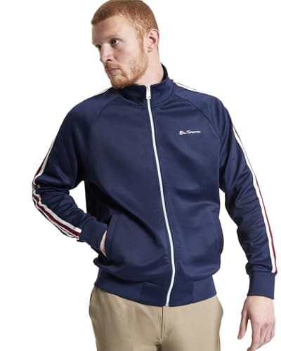Image of Ben Sherman Mens House Tape Track Top Sweatshirt (Dark Blue) M