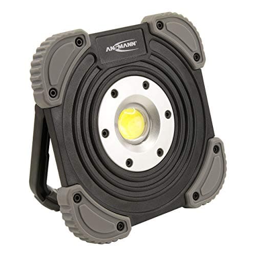 Image of ANSMANN LED Construction Spotlight with Battery 2000 Lumen & 20 W Rechargeable Work Light Flexible & Dimmable IP64 Robust LED Spotlight for Construction Site, Workshop & Garage - LED Work Light Work