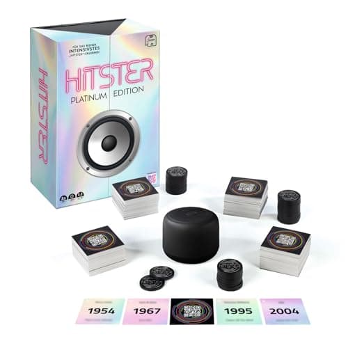 Image of Hitster Platinum Edition - Music Party Game with 500 Songs of Pop, Rock, Hip-Hop, Dance & More Includes Speaker