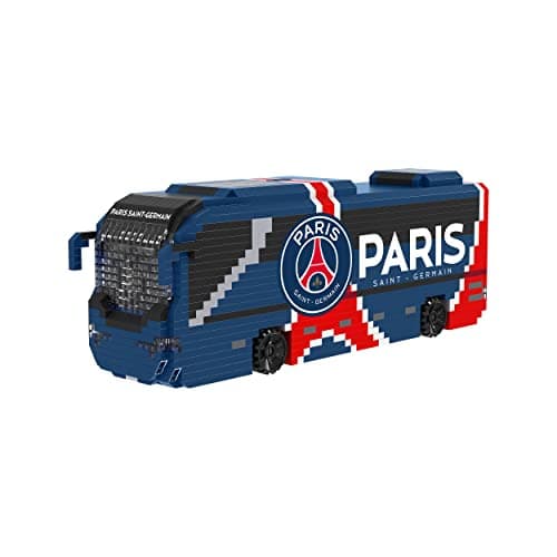 Image of FOCO Officially Licensed Paris Saint Germain FC Football BRXLZ Bricks 3D Coach Toy Model - Ligue 1 Construction Toy - 1347 Pieces - Ages 12+ - Sports Merchandise