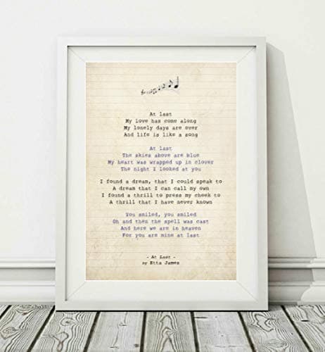 Image of Didymus Co Etta James - At Last - Song Lyric Art Poster Print (UNFRAMED) - Sizes A4 A3 (A3)