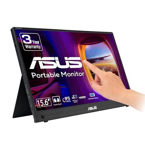 Image of ASUS ZenScreen Touch MB16AMTR portable USB monitor — 16 inch (15.6 inch viewable), FHD (1920 x 1080), IPS, 10-point touch, Built-in Battery, Hybrid Signal Solution, Mini-HDMI, kickstand, tripod socket
