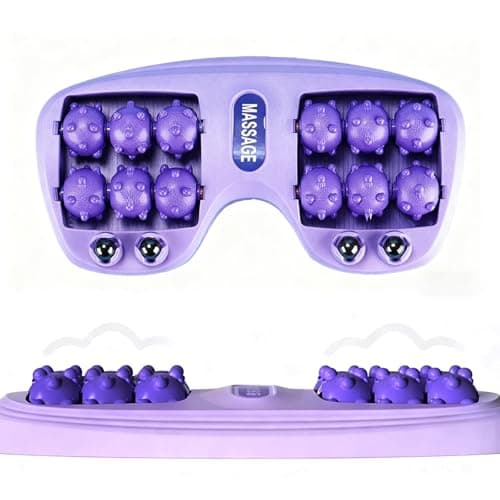 Image of Portable Dual Foot Massage Roller, Foot Massager Roller for Plantar Fasciitis Relief, Deep Tissue Muscle Massage, Dual Pressure Point Foot Massager, Stress Relief for Home and Office Use (Purple)