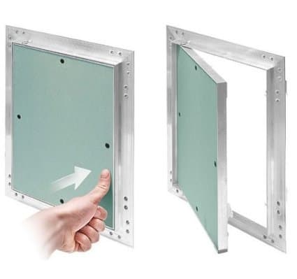 Image of Fixed Hinge Plasterboard 12.5mm Faced Access Panel - Aluminium - 500 x 500mm