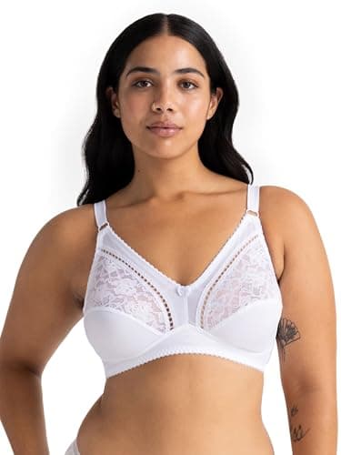 Image of DORINA Women's Madeline Soft Bra Soft Cup Plain Everyday Bra, White, 44DD