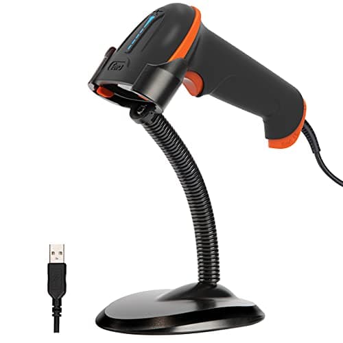 Image of Tera 1D 2D QR Barcode Scanner USB Wired Handheld Scanner 1D 2D QR Data Matrix PDF417 1D USB Bar Code CMOS Image Barcode Reader Plug and Play with Stand, D5100Y-Z