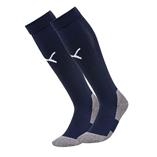 Image of PUMA Mens Team Liga Core Football Socks, Peacoat-Puma White, 2 EU
