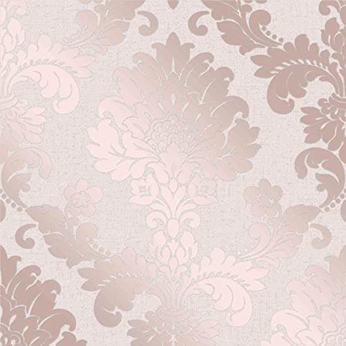 Image of Fine Décor FD42204 Damask Quartz, Rose Gold