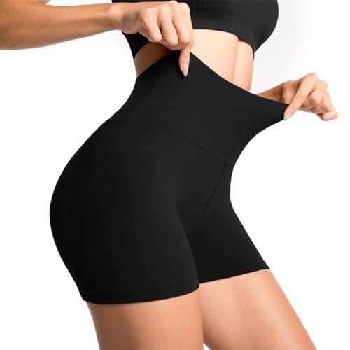 Image of Sanpetix Gym Shorts for Women, Black Cycling Shorts for Biker Workout Running Yoga Black 1 Pack LXL
