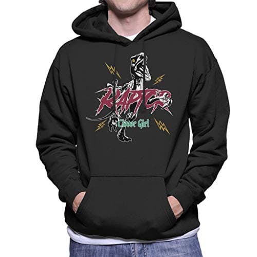 Image of All+Every Jurassic Park Clever Girl Raptors Lightning Bolt Men's Hooded Sweatshirt Black