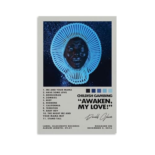 Image of X psblty Childish Gambino - Awaken, My Love! High Appearance Level Canvas Poster Modern Wall Art for Living Room Bedroom Dorm Home Decoration 08x12inch(20x30cm) Unframe-style-4