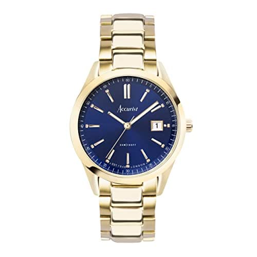 Image of Accurist Mens Everyday 40mm Quartz Watch in Blue with Analogue Display, and Stainless Steel Bracelet 74015