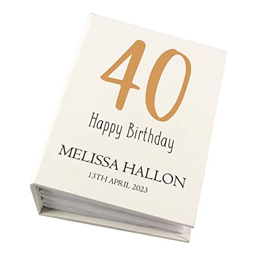 Image of Personalised 40th Birthday Photo Album With Sleeves 100 x 6x4 Capacity