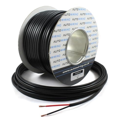 Image of Automotive FLAT Twin 2 Core Cable 12v 24v Thin Wall Wire (21 AMP Rated 1.5mm²) 10/30/50/100 Metre (10 Metre Coil)