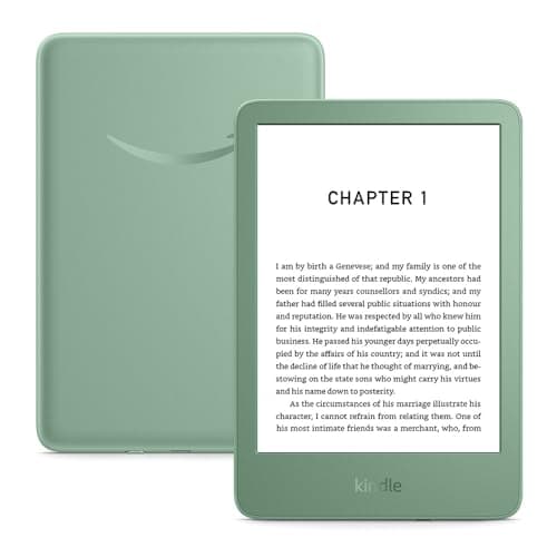 Image of Amazon Kindle (newest gen) – Lightest and most compact Kindle with glare-free display, faster page turns, adjustable front light and long battery life – 16 GB – With Ads – Matcha