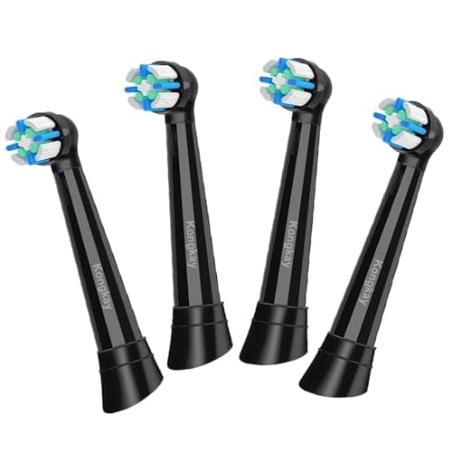 Image of 4 Pack Replacement iO Toothbrush Heads Compatible for Oralb iO 2 3 4 5 6 7 8 9 10 Series Electric Toothbrushes, Gentle Deep Clean Premium Dupont Bristles for Gentle and Deep Cleaning, Black