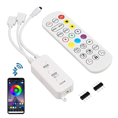 Image of Sunity Led Strip Lights Controller, Bluetooth LED Strip Controller with APP/Music Sync/IR Remote, Compatible with 5v-24v/1m-20m 4-Pin 10mm RGB Led Strip Lights