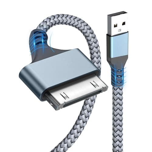 Image of 6.6FT USB to 30-Pin Charging Cable,Charger Cable for iPhone 4,USB Fast Charging & Sync Data Cable Braided Compatible with iPhone 4 4s,iPhone 3G 3GS,iPad 1 2 3 iPod Touch 4 3 2 1,iPod Classic 3 2 1