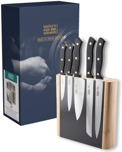 Image of Taylor's Eye Witness Heritage Oak 5 Piece Knife Block Set