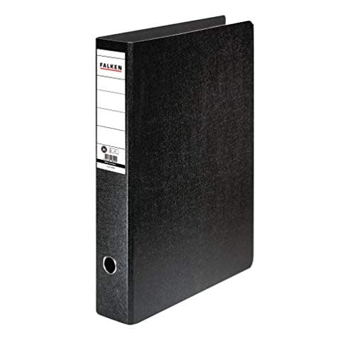Image of Exacompta - Ref 11285954000F - FALKEN - Portrait Paper Lever Arch Files - Suitable for A3 Documents, 80mm Spine, Spine Label, Metal Finger Hole - Black