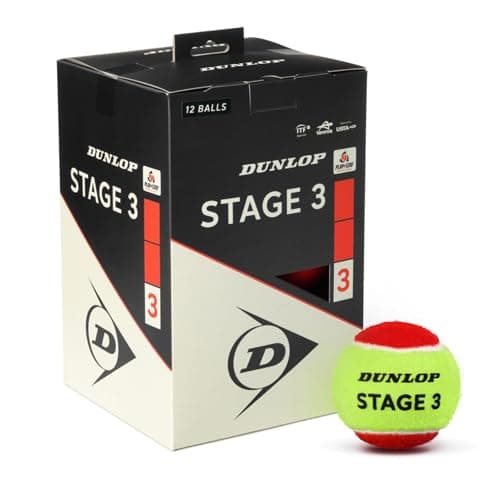 Image of DUNLOP tennis ball Stage 3 red - for children & beginners on the small field (12 balls)