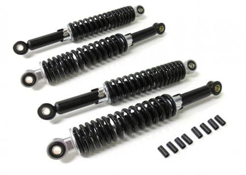 Image of 4 x Shock Absorber/Suspension Set Black 26 cm and 28 cm Simson Schwalbe KR51 Moped