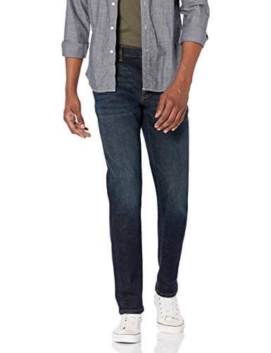 Image of Amazon Essentials Men's Slim-Fit Jeans - Discontinued Colours, Dark Indigo, 32W / 30L