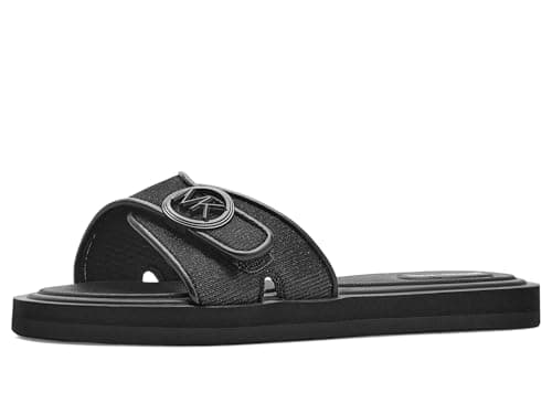 Image of Michael Kors womens Mk Pool Slides, Black, 9