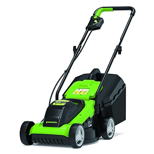 Image of Greenworks G24LM33 Cordless Lawnmower for Smaller Lawns up to 280m², 33cm Cutting Width, 30L Bag WITHOUT 24V Battery & Charger, 3 Year Warranty