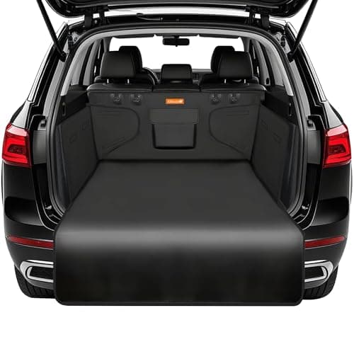 Image of Alfheim Car Boot Liner Protector - Nonslip Waterproof Pet Dog Back Seat Cover - Durable Washable Cargo Cover Mat Travel, Universal for Medium Small Car Truck SUV (Black)