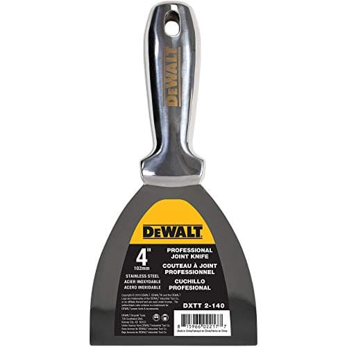 Image of DEWALT 4" All Stainless Steel Joint Knife | One-Piece Premium Polished Metal Putty Blade | 2-404