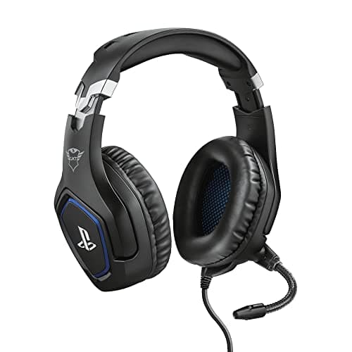 Image of Trust Gaming PS4 and PS5 Headphones GXT 488 Forze, Officially Licensed for Playstation, Folding Microphone, 50 mm Active Speakers, 1.2 m Nylon Braided Cable, Black