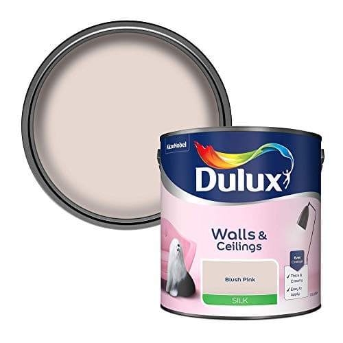 Image of Dulux Walls & Ceilings Silk Emulsion Paint, Blush Pink, 2.5 Litres
