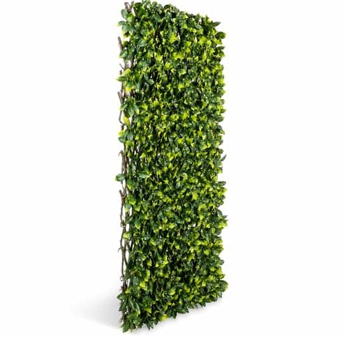 Image of AQS INTERNATIONAL - Artificial Trellis Screening, Expandable Garden Hedge Panel, Privacy Screen UV-Resistant Fence Living wall, Decor Fence for Garden, & Indoor Outdoor (Laurel Leaves, 180cm x 30cm)