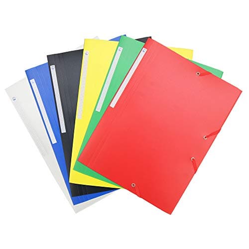 Image of Waytex Pack of 6 Elasticated Folders 3 Flaps Polypropylene 4.5/10 Soft A4 - Assorted Colours