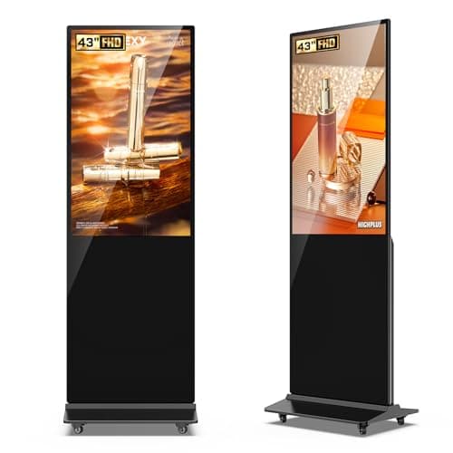 Image of JASZDOT 43 Inch Digital Signage Display, LCD Screen Digital Kiosks & Interactive Displays 4K Totem Floor Standing Auto AD Player with USB/HDMI/WiFi Android OS