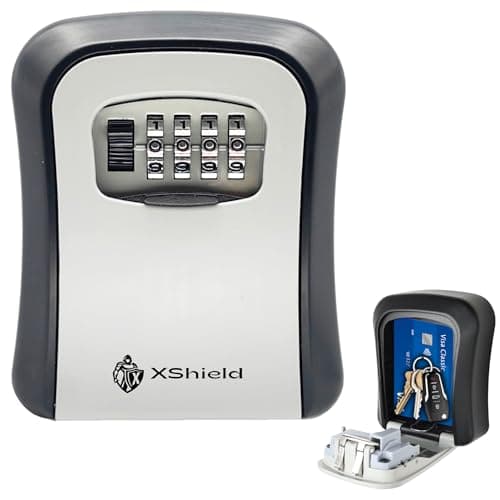 Image of XShield 4-digit Combination Key Safe | Police-approved Wall-mount Lock Box | Weatherproof & Heavy-duty | Large Capacity For Keys & Access Cards | Outdoor Security Lockbox For Home & Business