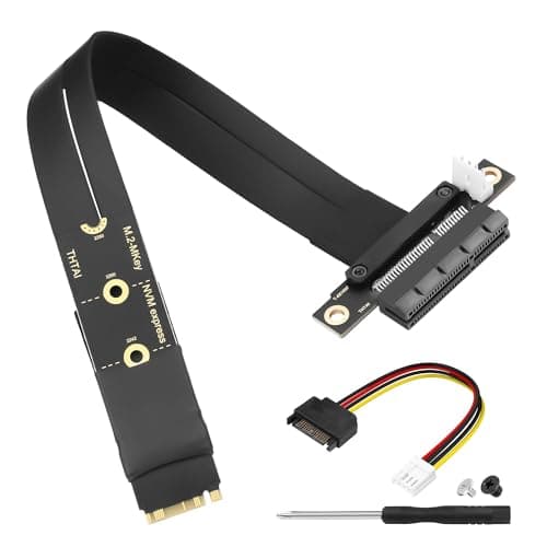 Image of CERRXIAN M.2 NGFF NVMe M Key to PCIE 3.0 4X Graphics Card Riser Adapter Card M.2 Key M to PCI-E 4X Extension Cable (180°)