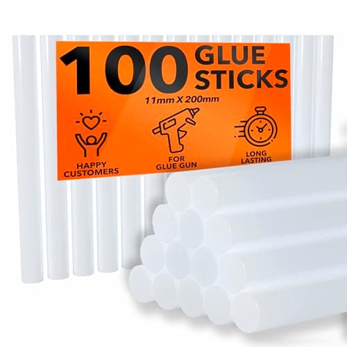 Image of ZENO Glue Sticks for Glue Gun | Hot Glue Sticks | Glue Gun Sticks | Adhesive Sticks Perfect for DIY Craft Projects and Sealing | Melt Adhesive Glue Sticks | 11mm x 200mm | 100 Count