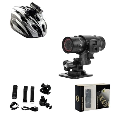 Image of BSLVWG 1080P Helmet Camera, Mini Action Cameras Bike Motorcycle Video Cam,120° Wide Angle Waterproof Cycling Camera Sports DV Camcorder for Bicycle/Motorbike/Climbing/Riding/Skiing