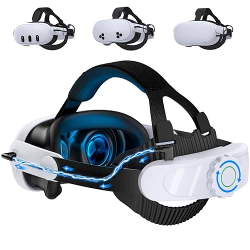 Image of ALEEMTRY Head Strap with 10000mAh Battery for Meta Quest 3S/Quest 2/Quest 3, Adjustable Elite Strap Replacement, VR Helmet Accessories Extend Play Time Reduce Pressure