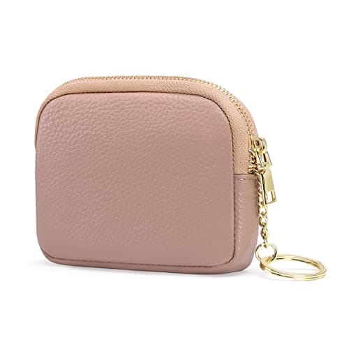 Image of SENDEFN Mini Coin Purse Soft Leather Small Coin Pouch Purses Women Zipper Pocket with Key Ring