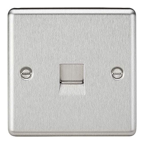 Image of Knightsbridge CL74BC Telephone Extension Outlet, Rounded Edge Brushed Chrome